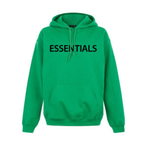 essentials green hoodie printed logo